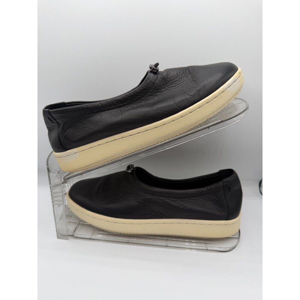 Eileen Fisher Women's Size 7 Black Leather Slip On Comfort Sneakers Shoes